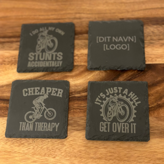 Triatleten coasters i sten med indgraveringer